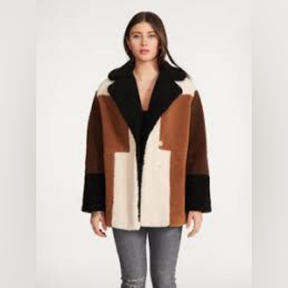Steve Madden Sherpa colour block coat - REPOSH - Picture 2 of 4